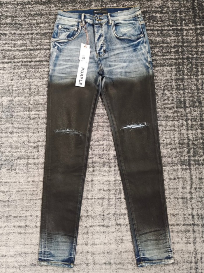   1:1 quality version Personalized Blue and Brown Block Jeans