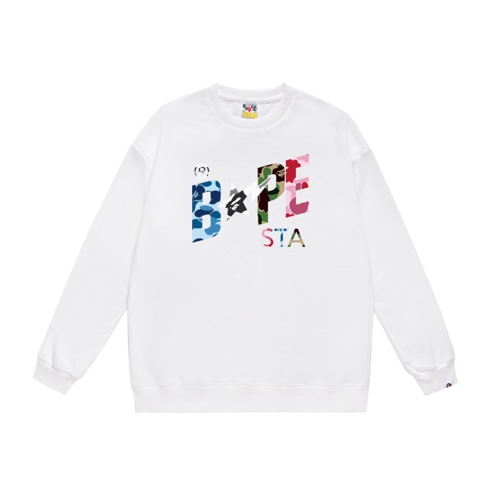 Camouflage Patchwork Star Label Crew Sweatshirt