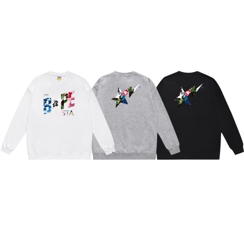 Camouflage Patchwork Star Label Crew Sweatshirt