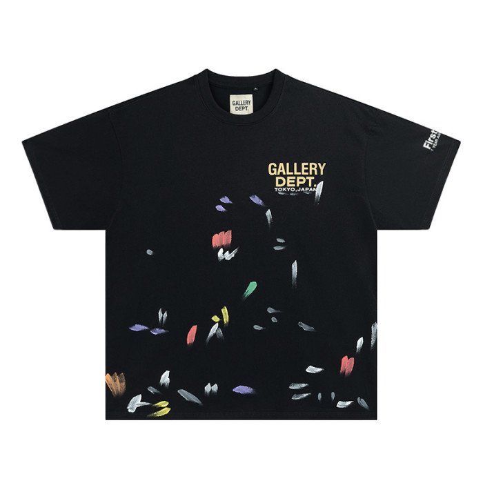 Multicolor Watercolor Graffiti Small Logo Print tee 2 colors