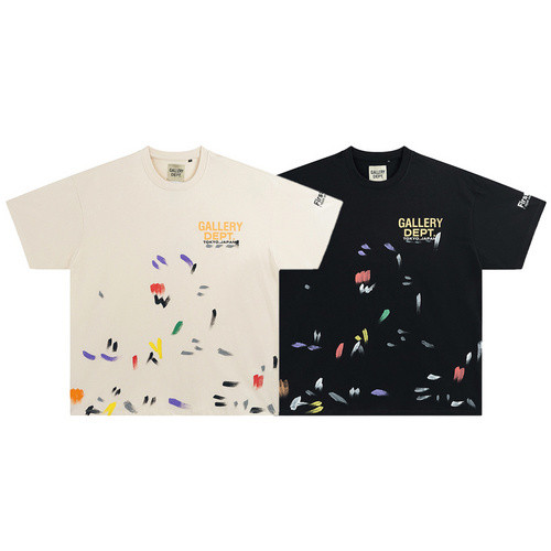 Multicolor Watercolor Graffiti Small Logo Print tee 2 colors