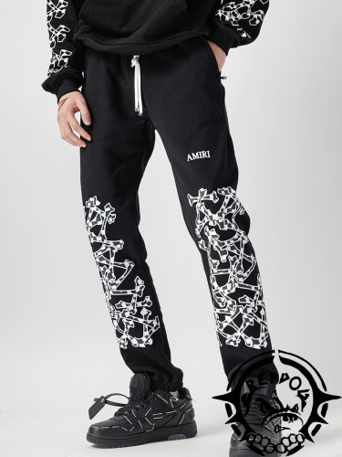 Black and White Small Bones Stacked Printed Sweatpants 2 colors