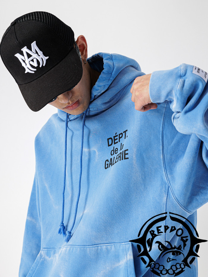[50% Off][Big & Tall for weights up to 260 lbs]1:1 quality version Sky Blue Little G Embroidered Double Sleeve Hoodie 25284095