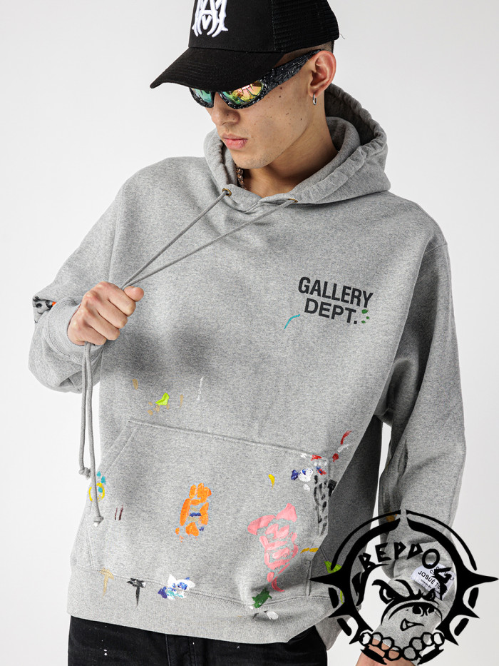 [Big & Tall for weights up to 260 lbs]1:1 quality version Watercolor Print Small Logo Hoodie