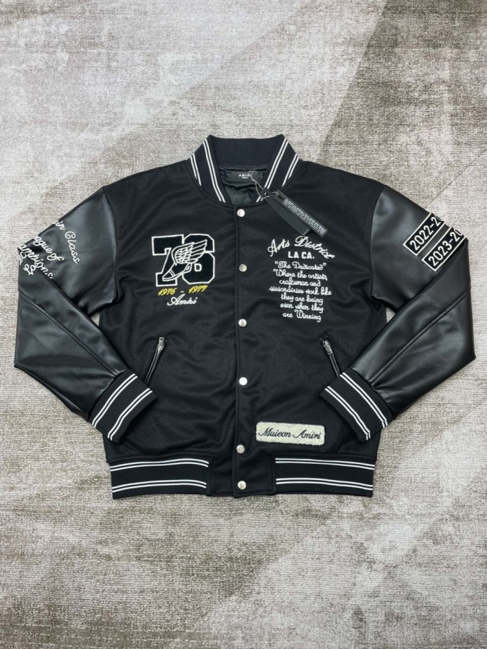 1:1 quality version Eagle Embroidered Leather Jacket