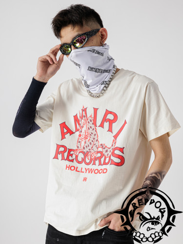 1:1 quality version Red Wolf Print Short Sleeve Tee