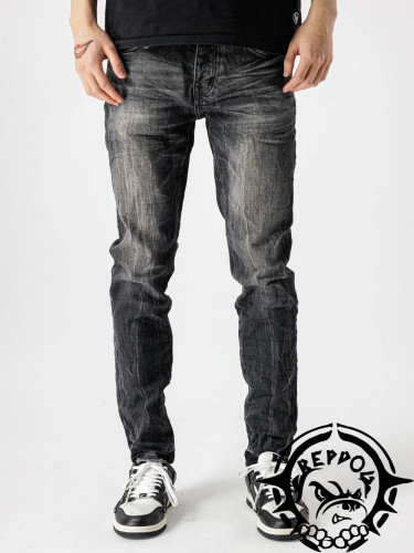 [buy more save more]1:1 quality version Dark and light grain washed black jeans
