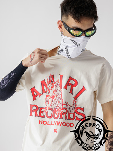 1:1 quality version Red Wolf Print Short Sleeve Tee