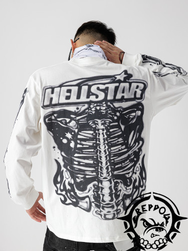 Skull Line Print Crew Neck Sweatshirt