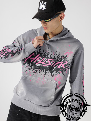 Half Face Two Sleeve Letter Print Hoodie