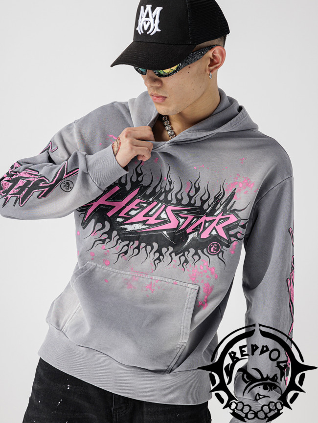   Half Face Two Sleeve Letter Print Hoodie