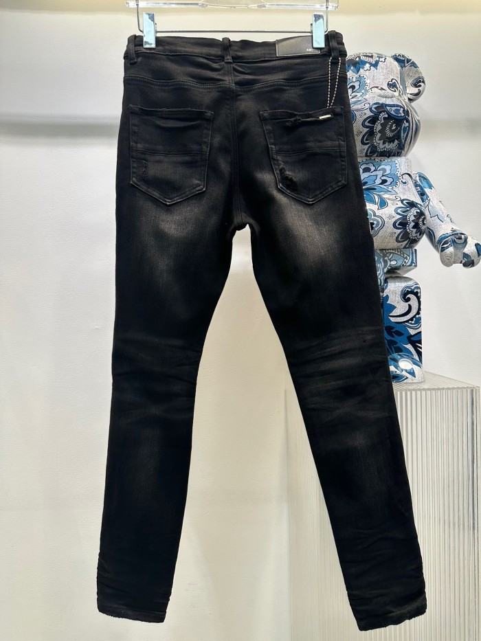 1:1 quality version Colorful Melt Alphabet Embroidered Jeans