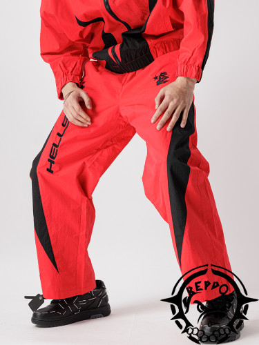1:1 quality version Revenge Red and Black Half Face Thin Pants