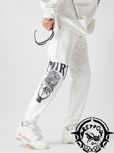 1:1 quality version Letter logo hand holding the earth printed pants 2 colors