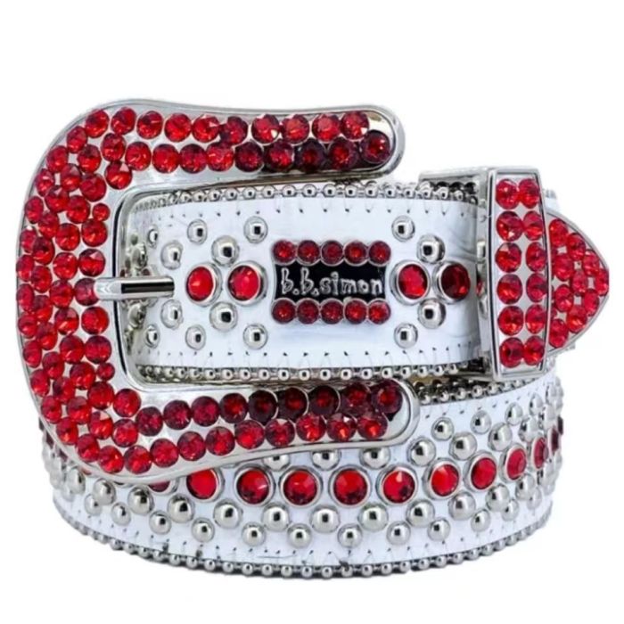 [50% Off]1:1 quality version Two-color rhinestone studded belt 25364652