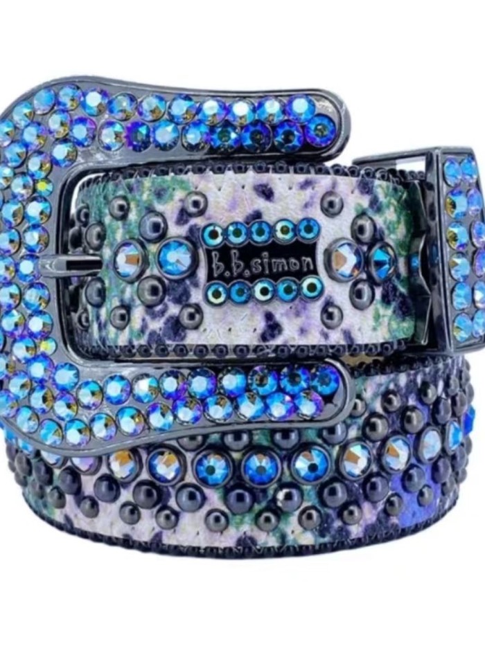 [50% Off]1:1 quality version Two-color rhinestone studded belt 25364652