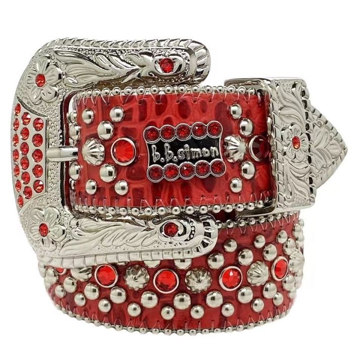 1:1 quality version Luxury Studded Diamond Buckle Belt