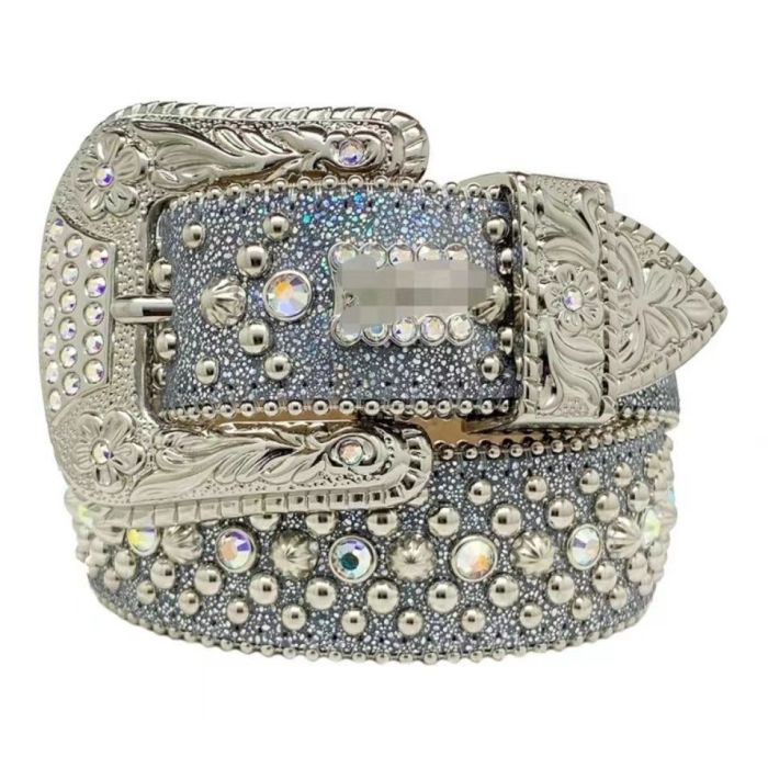 1:1 quality version Luxury Studded Diamond Buckle Belt