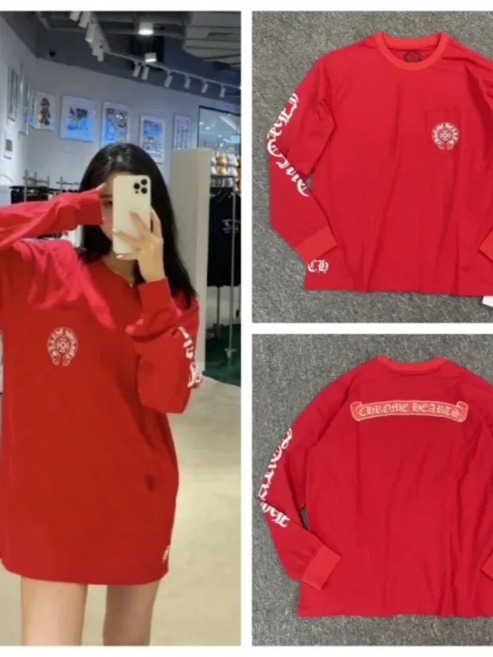 1:1 quality version Coke Red Sanskrit Print Long T-Shirt