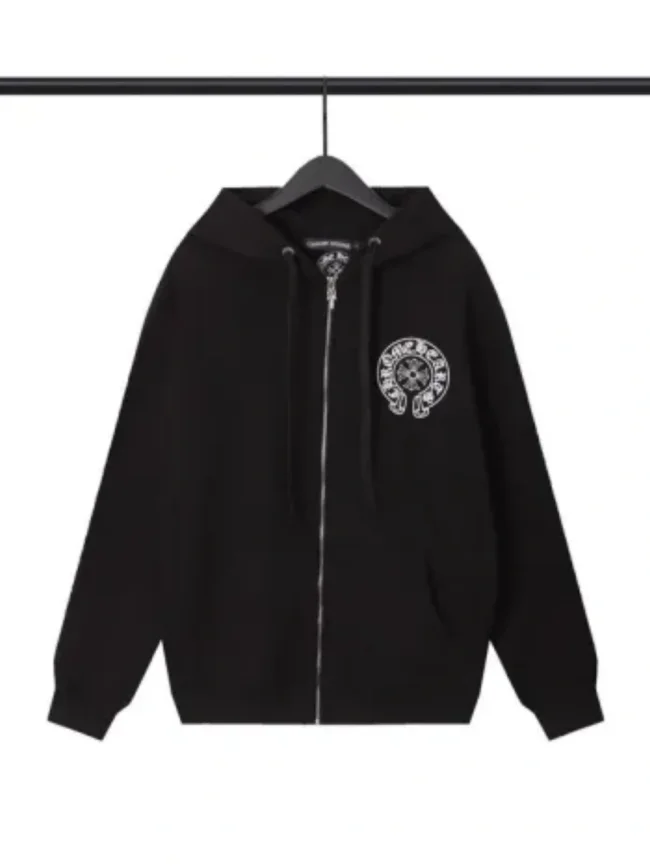Black And White Striped Matchmaker Print Zip Hoodie