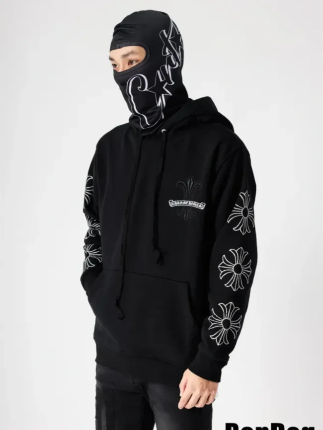 1:1 quality version Embroidered Scout flower logo Incomplete horseshoe hoodie