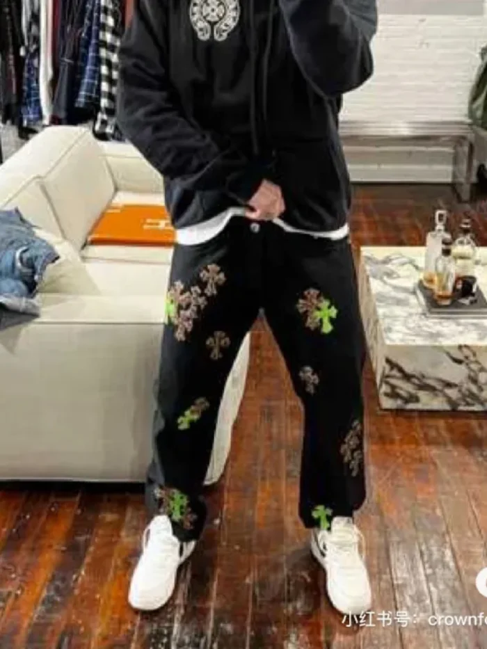 1:1 quality version Denim Green Cross Pants