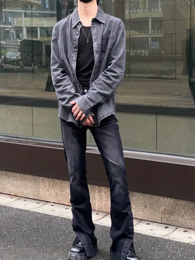 1:1 quality version Black & Aged Washed denim jacket