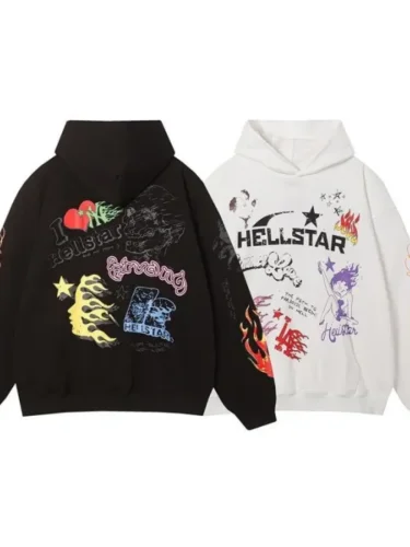 Retro Graffiti Hooded Sweatshirt Men's Autumn and Winter New Hoodie 2 colors