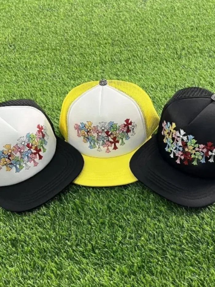 Colorful cross trucker hat