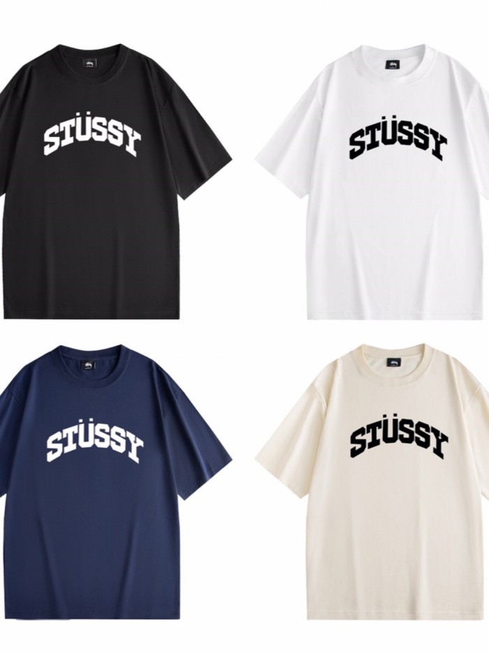[buy more save more]Solid Color Front Chest Classic Letter Print Tee 4 colors