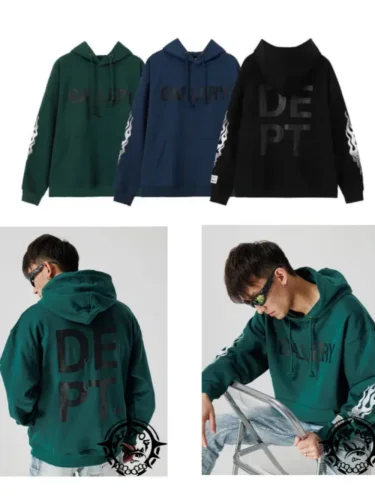 [buy more save more] Flame-printed hoodie with cuffs