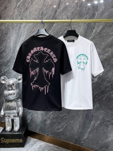 [buy more save more]Paw Print Cross Sanskrit Letter Patch Embroidered Tee 2 colors
