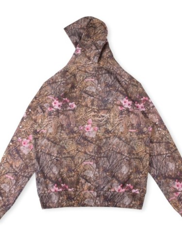 Tree Branch Spider Web Print Padded Hoodie