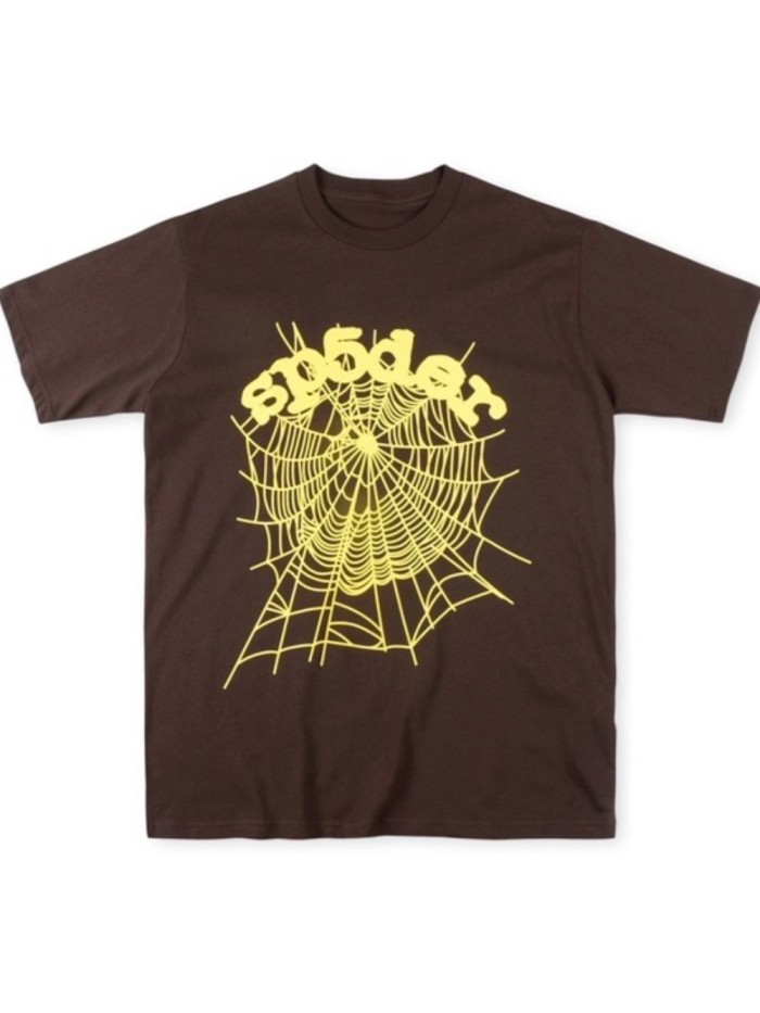 Classic gold spider web monogram tee