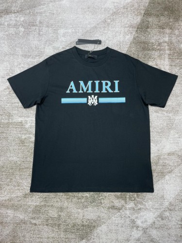 1:1 quality version Blue Letter White Logo Print Round Neck Short Sleeve
