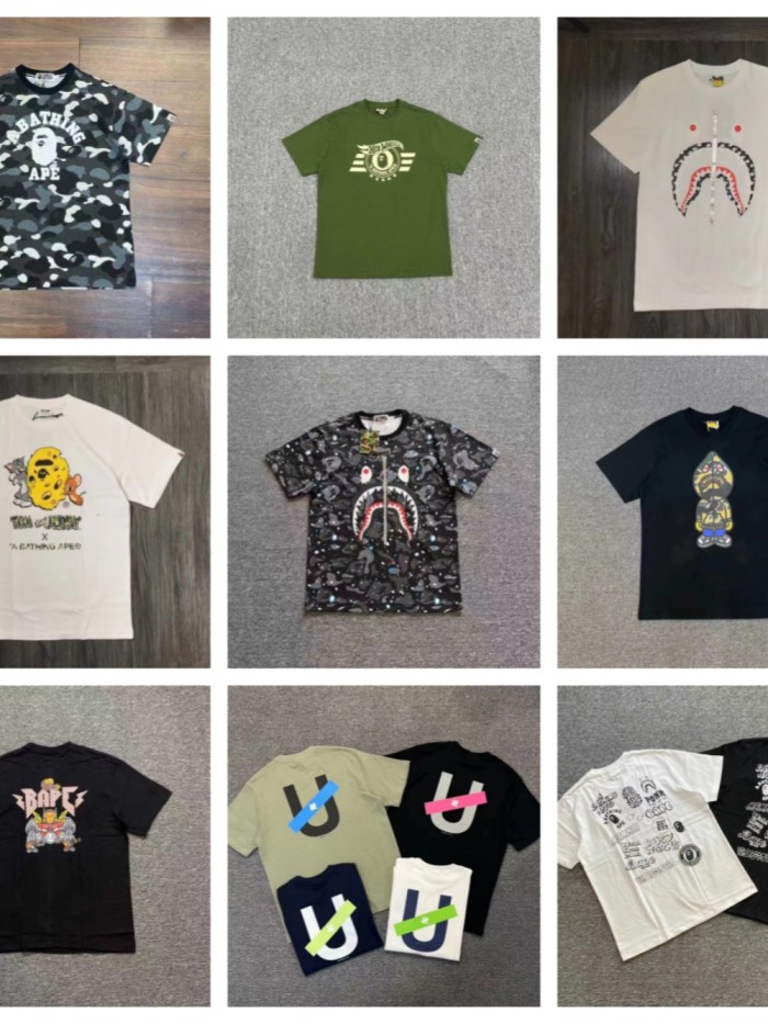 [buy more save more]1:1 quality version Ape Head Camouflage Cartoon Print Round Neck Tee 22 colors
