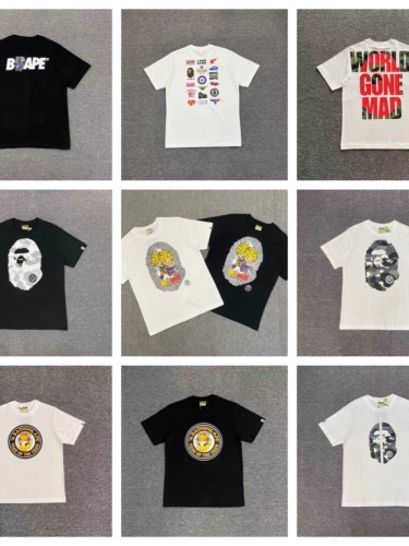 [buy more save more] 1:1 quality version Ape Head Badge Letter Print Tee 10 colors