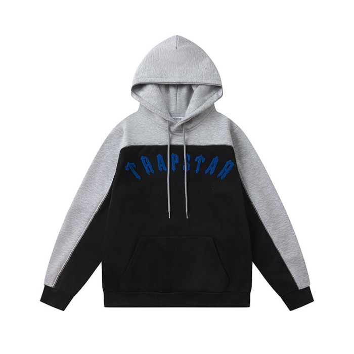 [50% Off]Monogrammed Embroidered Colorblocked Sweatshirt and Sweatpants Set 25454243