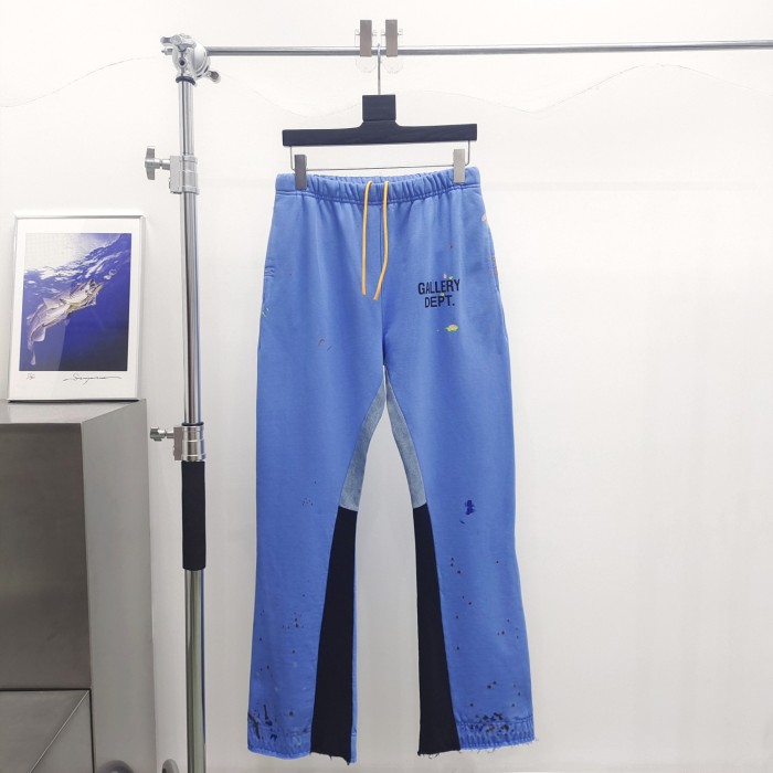   [Big & Tall for weights up to 260 lbs] 1:1 quality version Hand-painted ink splattered patchwork micro-flare sweatpants