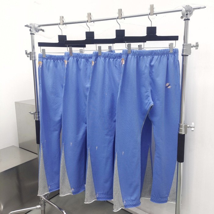   [Big & Tall for weights up to 260 lbs] 1:1 quality version Hand-painted ink splattered patchwork micro-flare sweatpants
