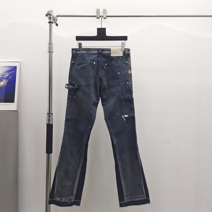 [Big & Tall for weights up to 260 lbs]1:1 quality version Vintage Ink Splash Spliced Workwear Washed Jeans 3 colors