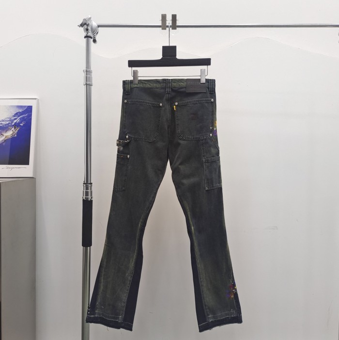 [Big & Tall for weights up to 260 lbs]1:1 quality version Vintage Ink Splash Spliced Workwear Washed Jeans 3 colors