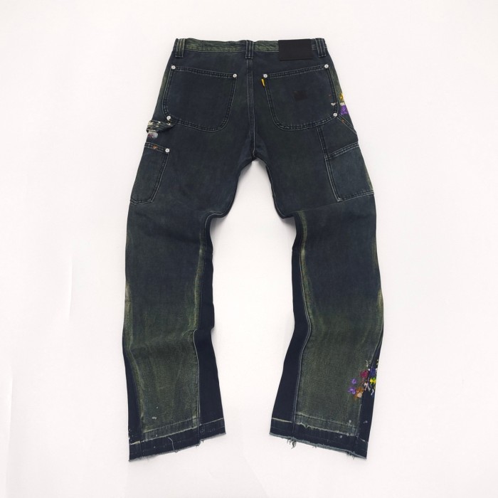 [Big & Tall for weights up to 260 lbs]1:1 quality version Vintage Ink Splash Spliced Workwear Washed Jeans 3 colors