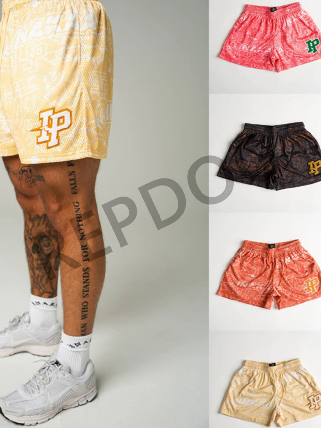  IP Flocked Letter Shorts 4 colors
