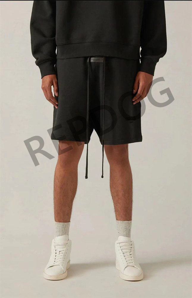 1:1 quality version Thin Terry Black Flocked Letter Print Shorts 3 colors