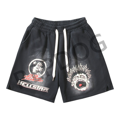 High street hip hop classic logo distressed shorts