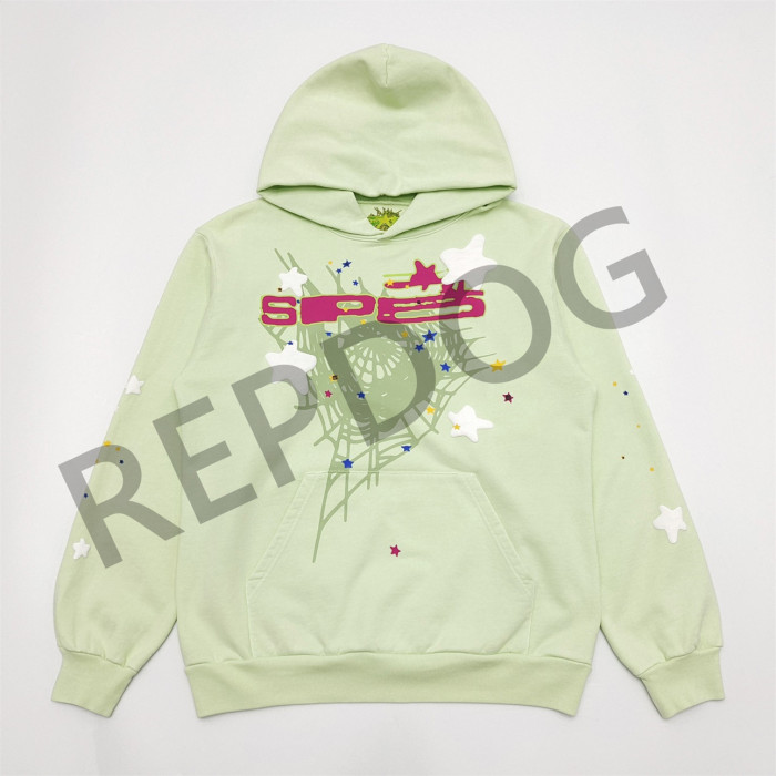 [50% Off]1:1 quality version Mint Green Star Spider Web Hoodie & Pants Set 25512553