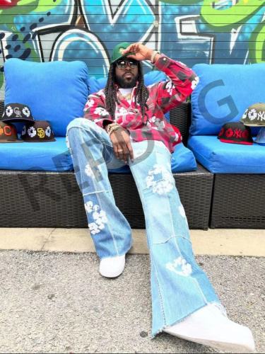 1:1 quality version Colorblocked Plaid Micro Jeans