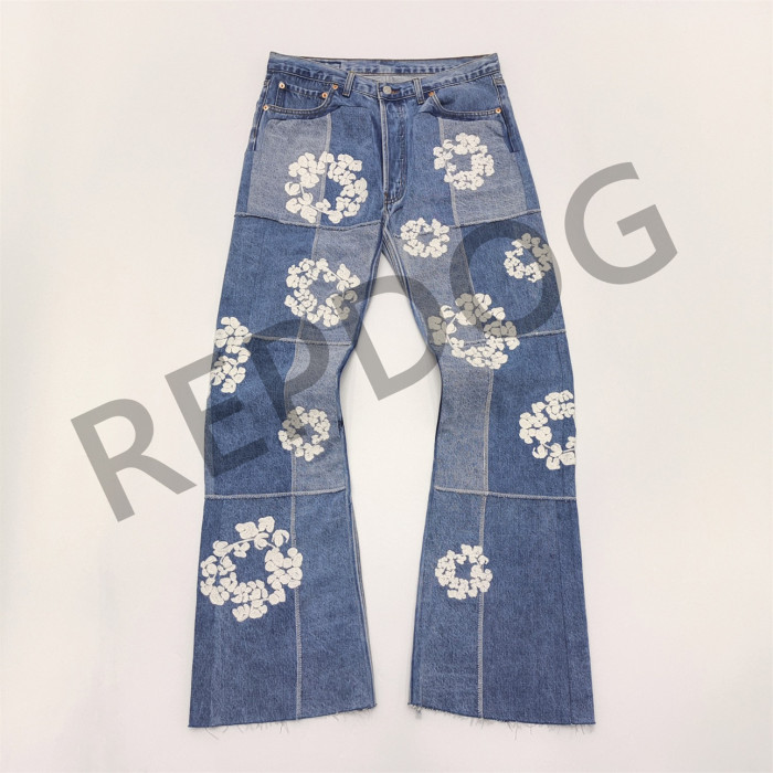 1:1 quality version Colorblocked Plaid Micro Jeans