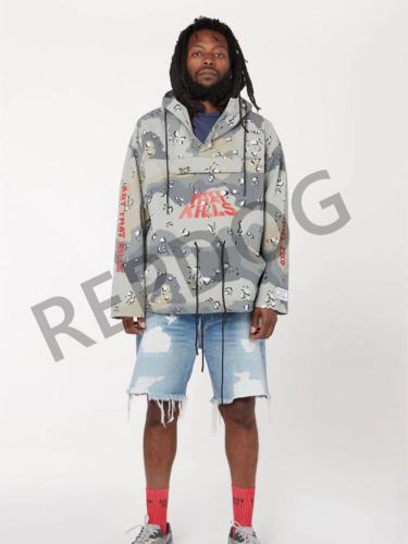 1:1 quality version bubble desert camouflage letter-printed hoodie